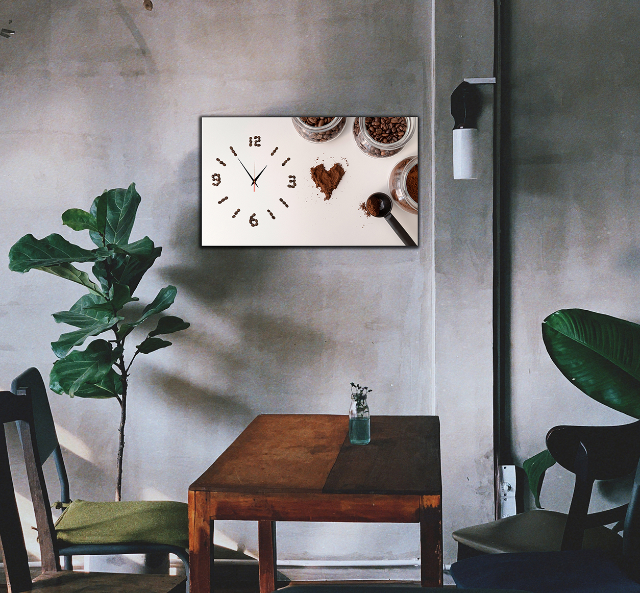 Horloge et Tableaux Café pour une  Atmosphère