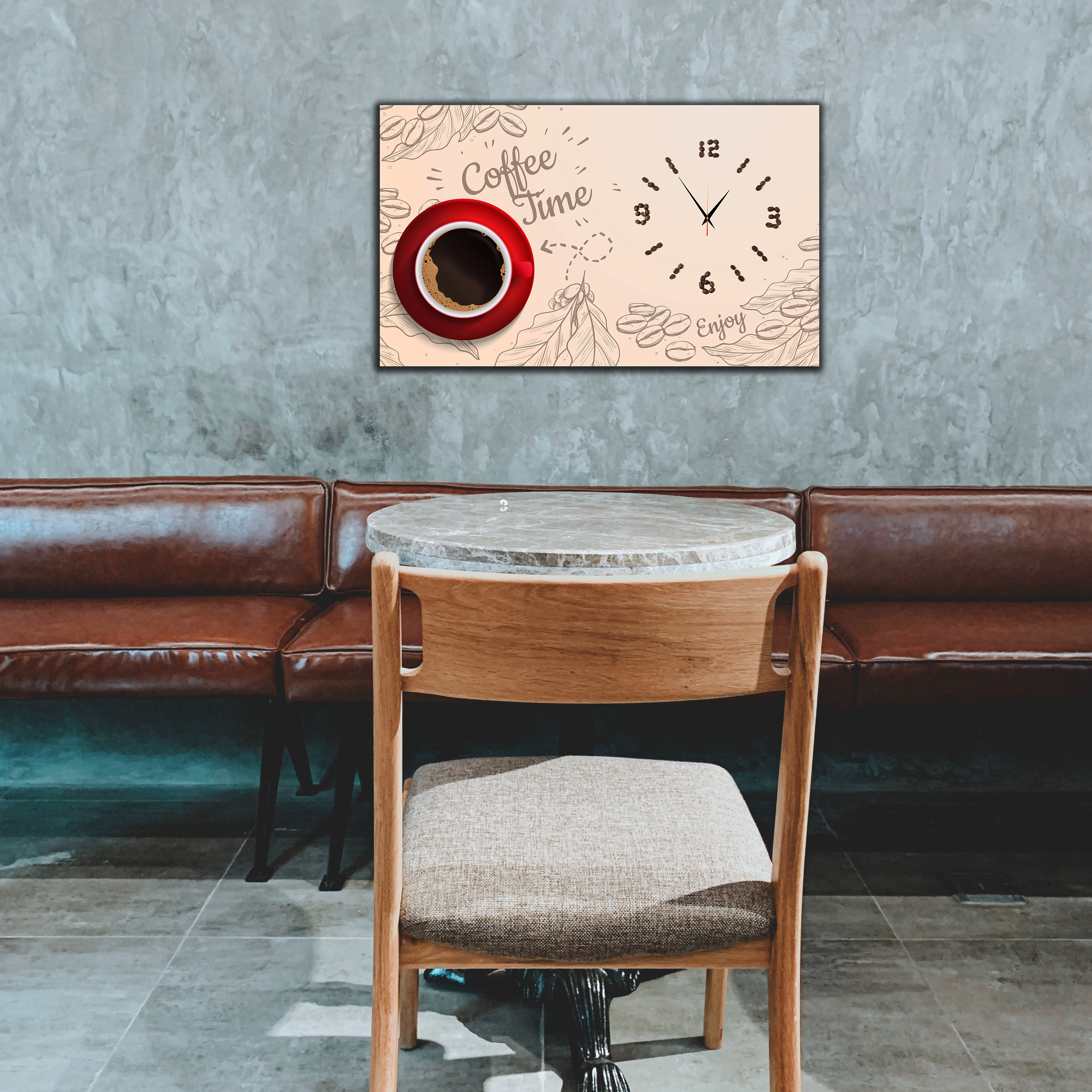 Horloge et Tableaux Café pour une  Atmosphère