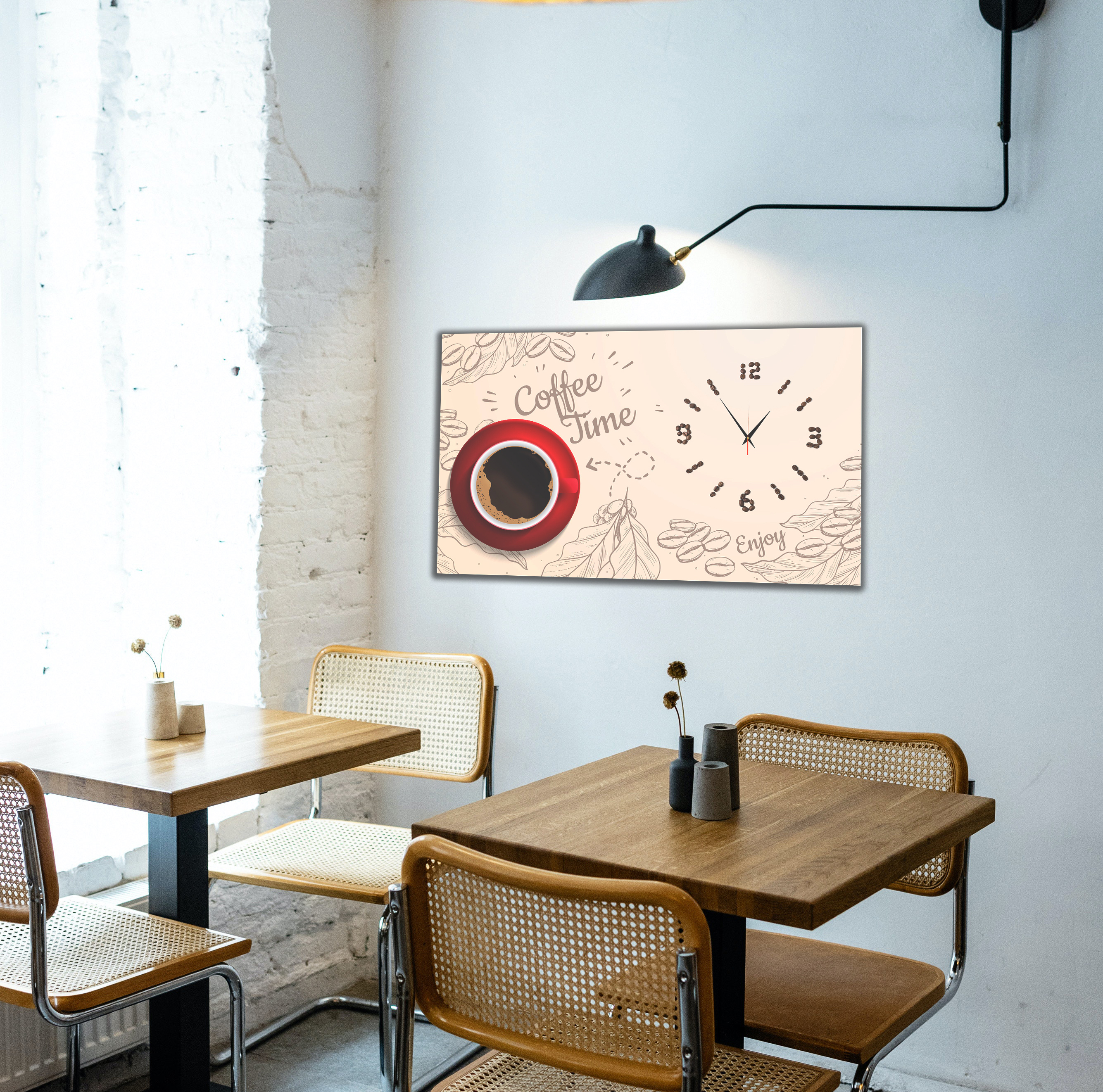 Horloge et Tableaux Café pour une  Atmosphère