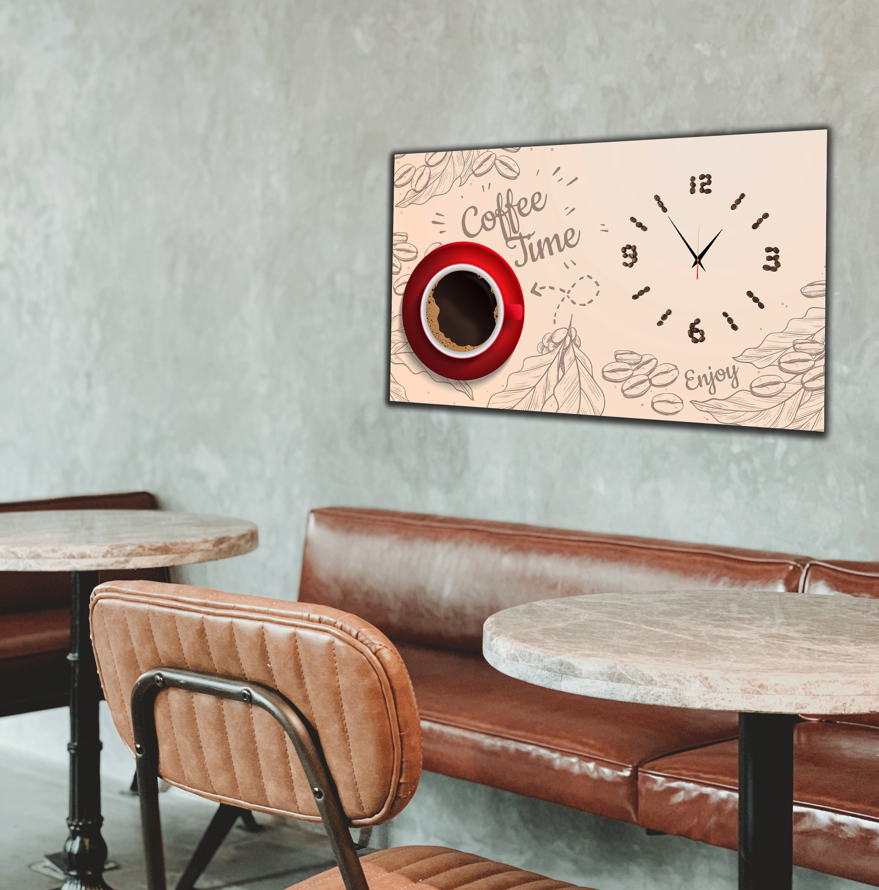 Horloge et Tableaux Café pour une  Atmosphère