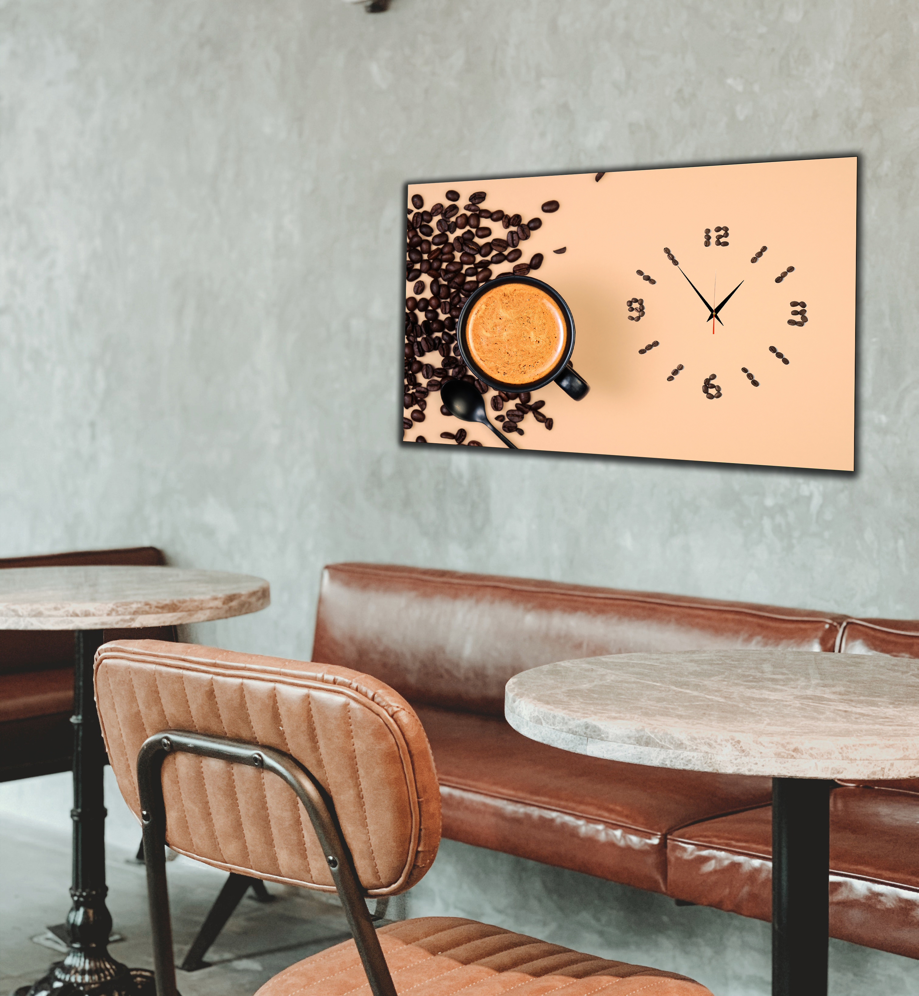 Horloge et Tableaux Café pour une Atmosphère Inspirante