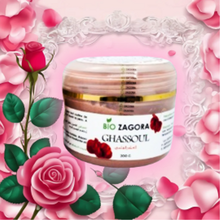 Ghassoul à l’Akker Fassi 200g , Argile Naturelle Marocaine