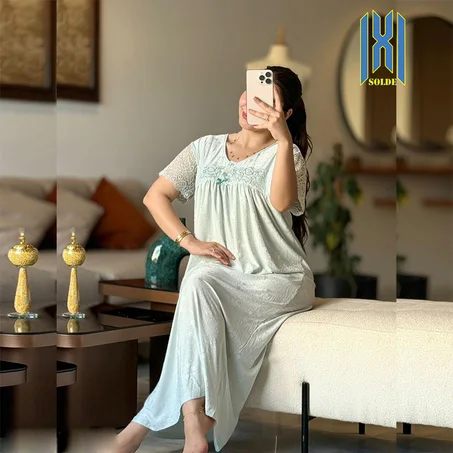 بجامة طويلة قطن