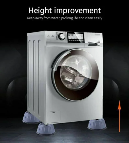 وسادات أرجل مضادة للاهتزاز للغسالة والثلاجة والطاولة مكونة من 4 قطع