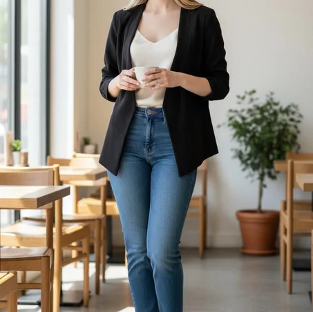 Veste blazer noire ONLY avec doublure rayée à vendre taille ; 38