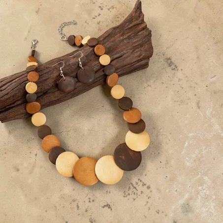 Collier et Boucles d'Oreilles Trois Pièces