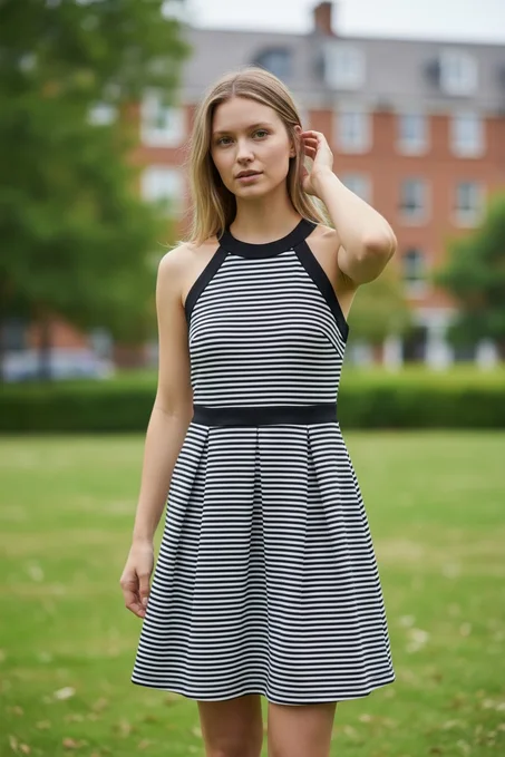 Robe rayée noire & blanche – Taille M