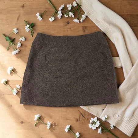 Jupe droite H&M gris chiné foncé – Taille 38