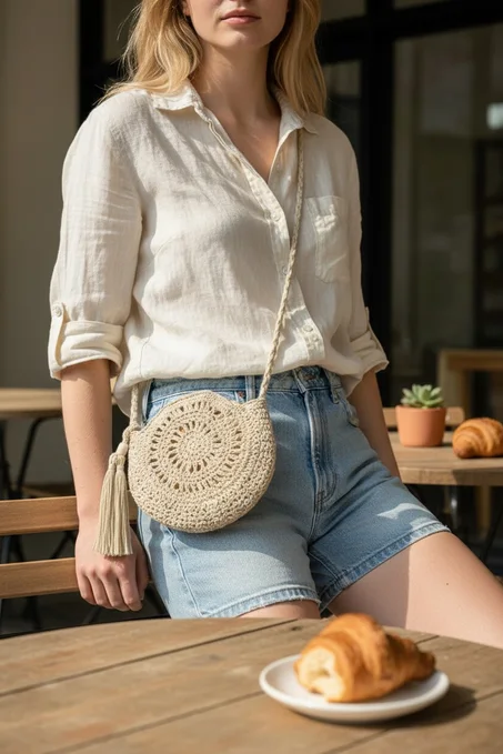 Sac beige – style bohème