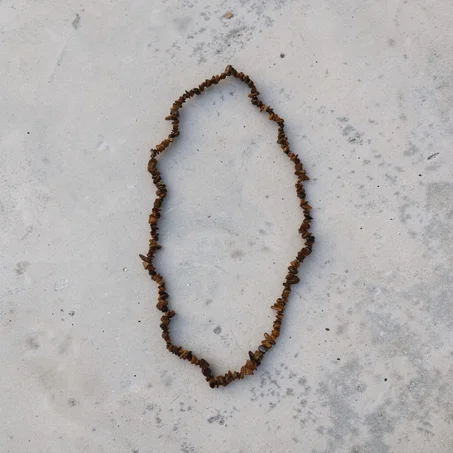 Collier en perles naturelles marron – style bohème