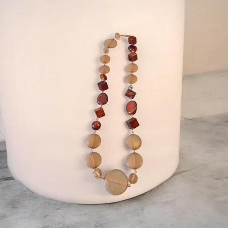 Collier perles naturelles & tons chauds