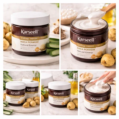 كارسيل - قناع الشعر بالكولاجين وخلاصة الماكا للشعر الجاف والتالف - 500 مل