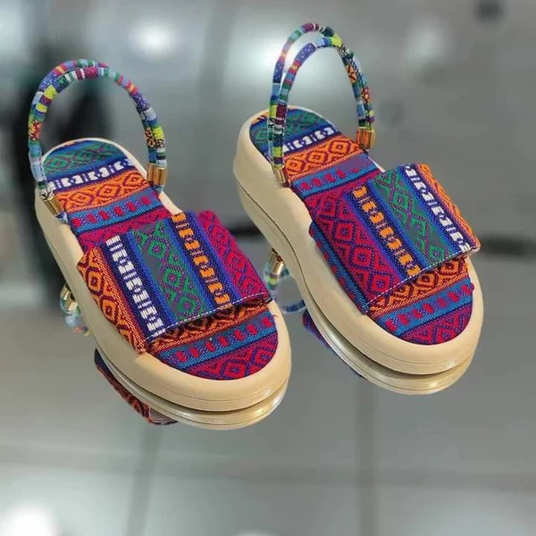 صندل صيفي نسائي بنمط بوهيمي (REF-002) ازرق