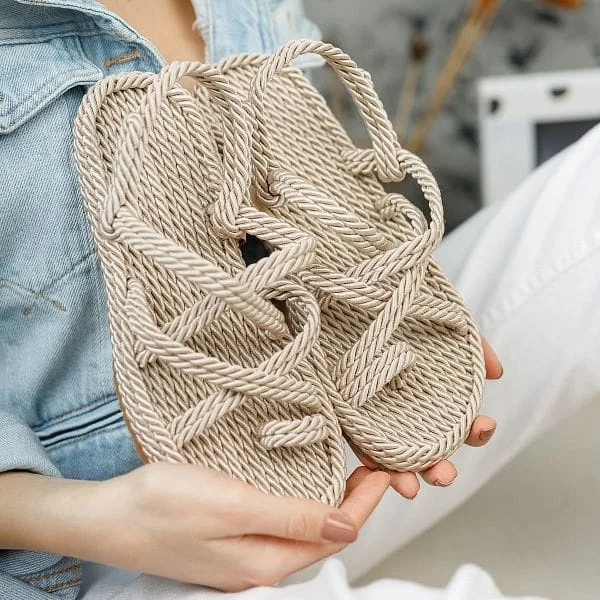 Sandales d'été en corde, élégantes et confortables pour femmes (REF-004)