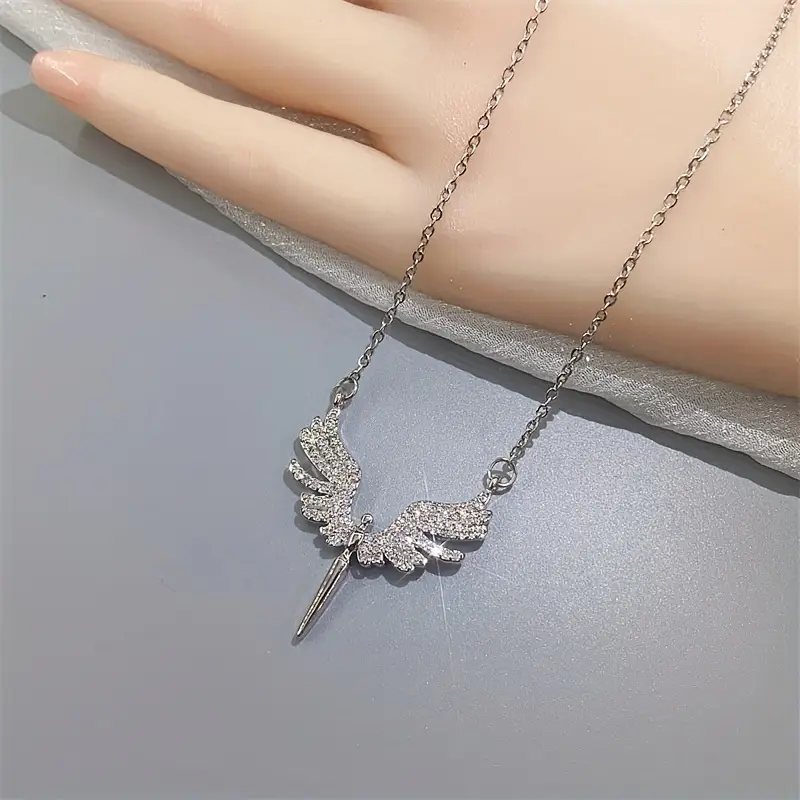 Pendentif ailes d’ange femme – Argent avec zircone