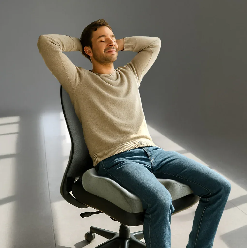 Man relaxed in office chair