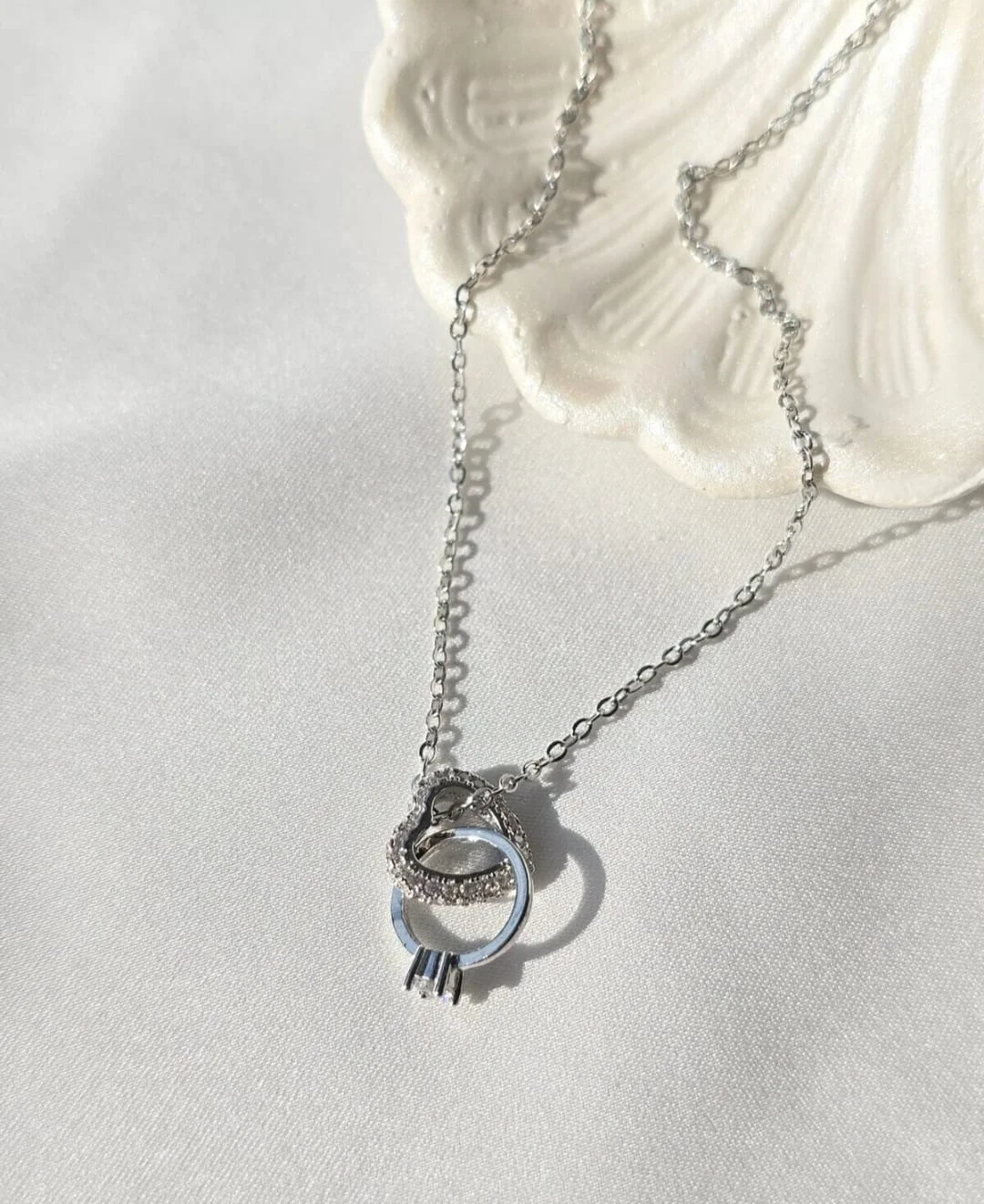 COLLIER CŒUR & BAGUE ARGENTÉ