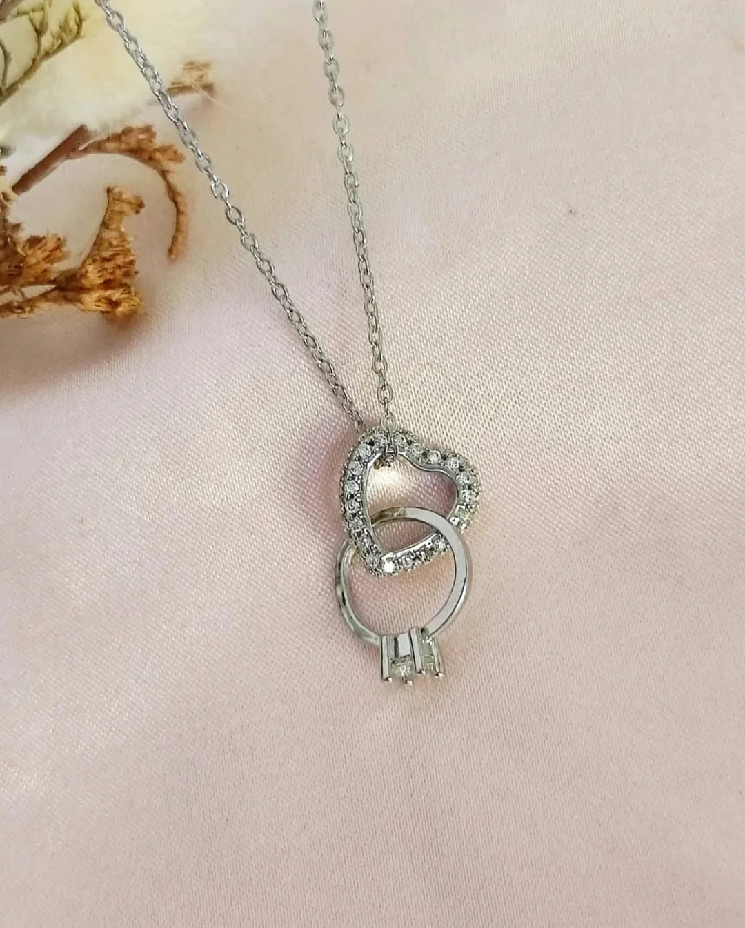 COLLIER CŒUR & BAGUE ARGENTÉ