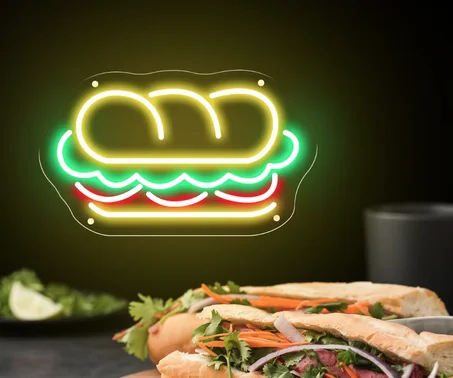 Sandwiches Baguette Enseigne Néon