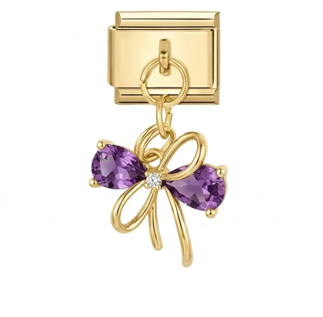 3d gold and purple  bow