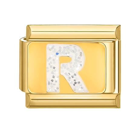 Gold letter R