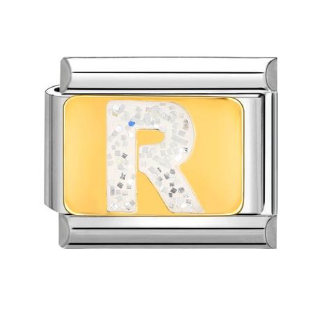 Gold & silver letter R