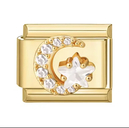 gold crystal moon & star