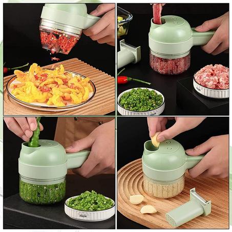 قطاعة الخضروات 4 في1 القابلة للشحن لتقطيع الخضار