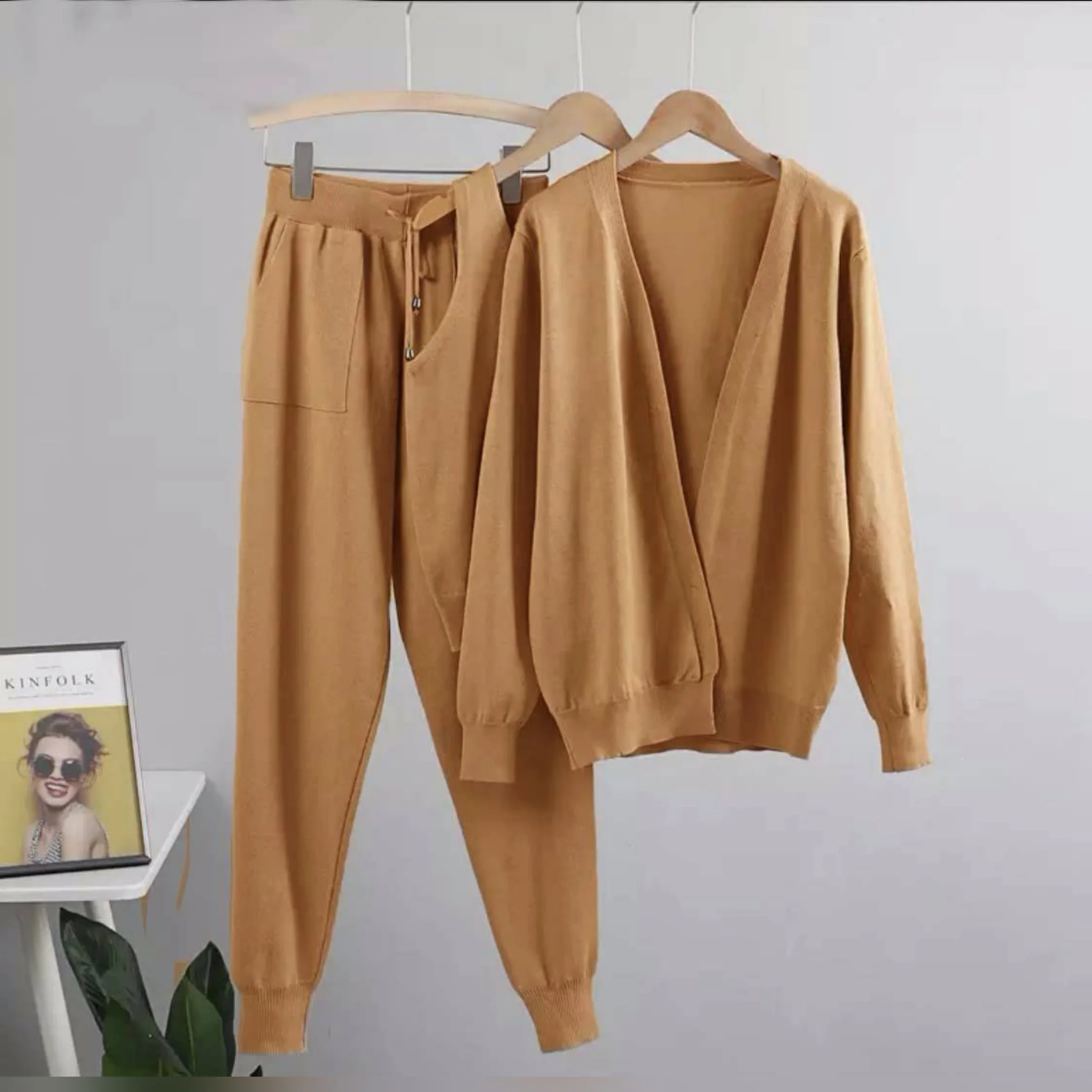 Ensemble 3 pièces de pyjamas veste polaire MAYLON NOIR