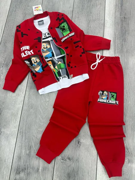 ENSEMBLE 3 PIECES ENFANTS MINECRAFT