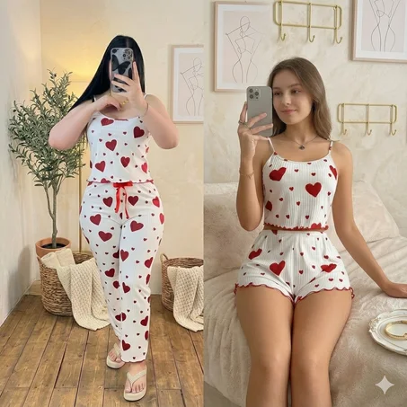 بيجامة 3 قطع الأكثر طلباً - تألقي براحة لا مثيل لها في منزلك! ✨