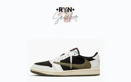 Travis Scott x Air Jordan 1 Low OG Sail University Red Black Medium Olive
