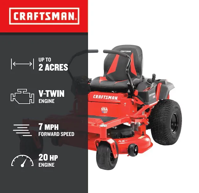 CRAFTSMAN Z5200 42-in 20 -HP V-twin Gas Zero-turn Riding Lawn Mower