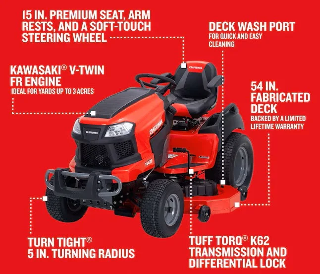 CRAFTSMAN T4400 54-in 24 -HP V-twin Gas Riding lawn mower