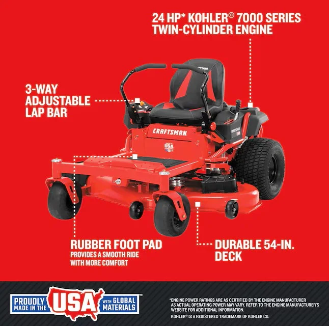 CRAFTSMAN Z5800 54-in 24 -HP V-twin Gas Zero-turn Riding Lawn Mower