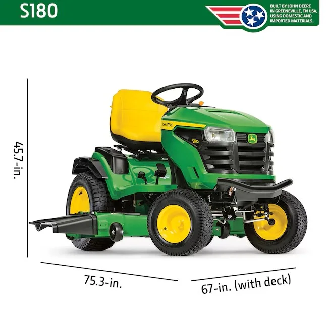 John Deere S180 54-in 24 -HP V-twin Gas Riding lawn mower