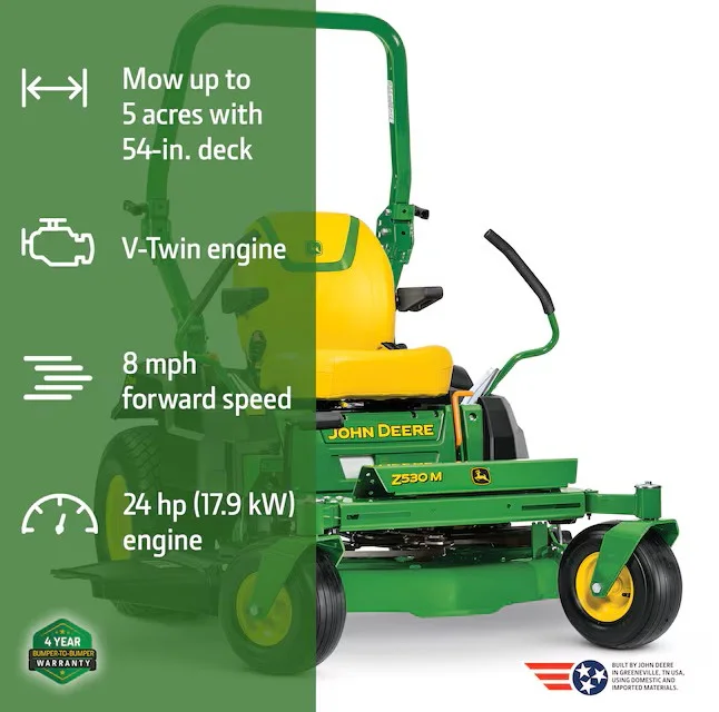 John Deere Z530M 54-in 24 -HP V-twin Gas Zero-turn Riding Lawn Mower