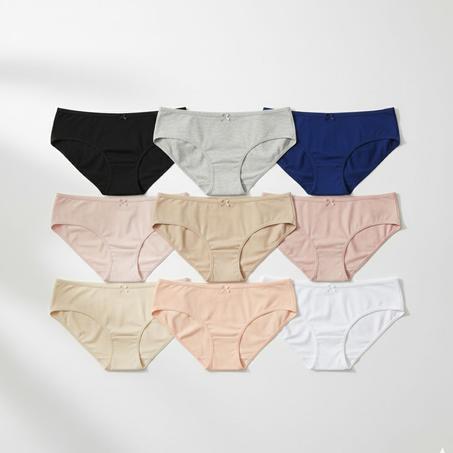 حزمة من 9 سراويل داخلية (سليب) نسائي -  قطن ليكرا