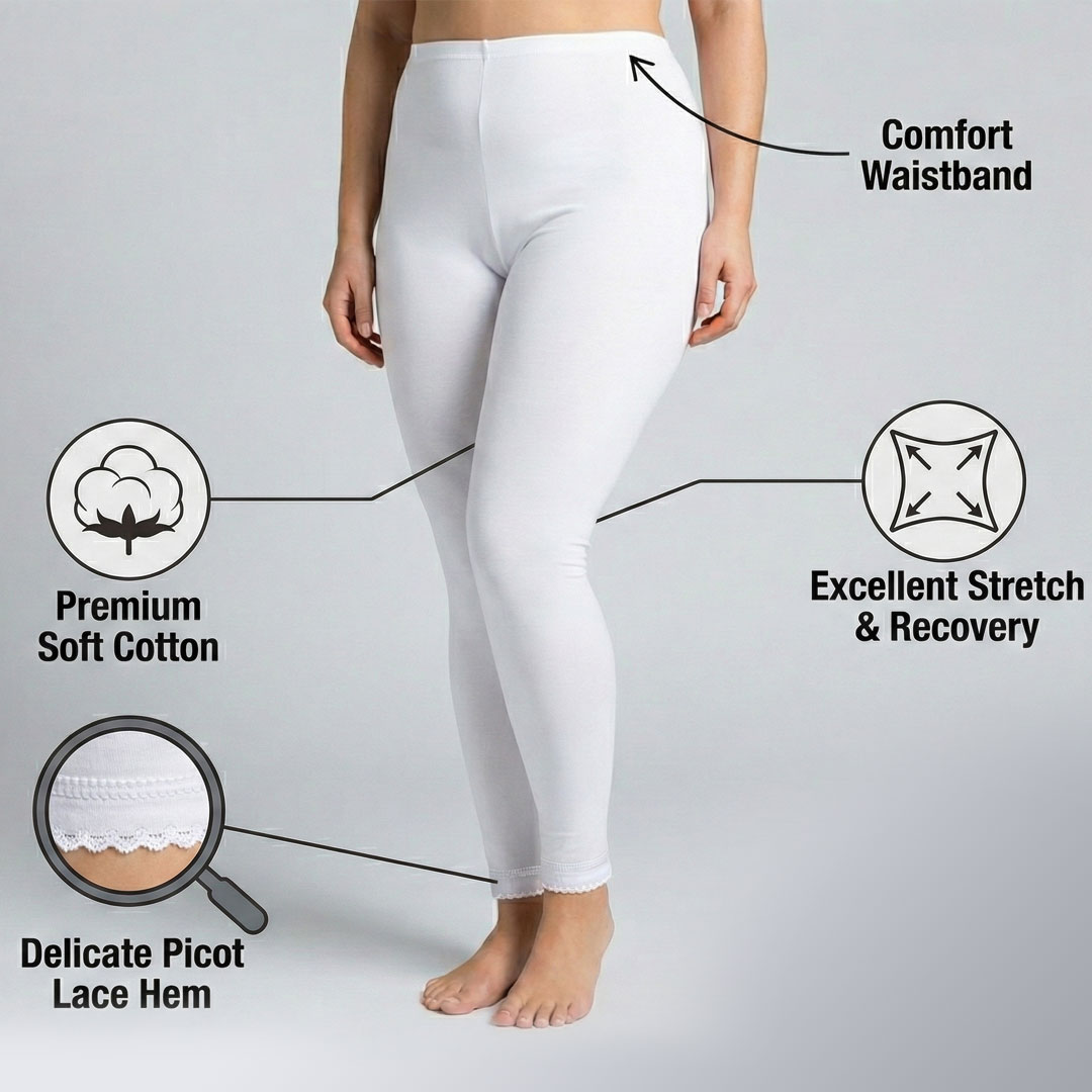 سروال داخلي طويل للنساء (كُم ضيق)  100% قطن