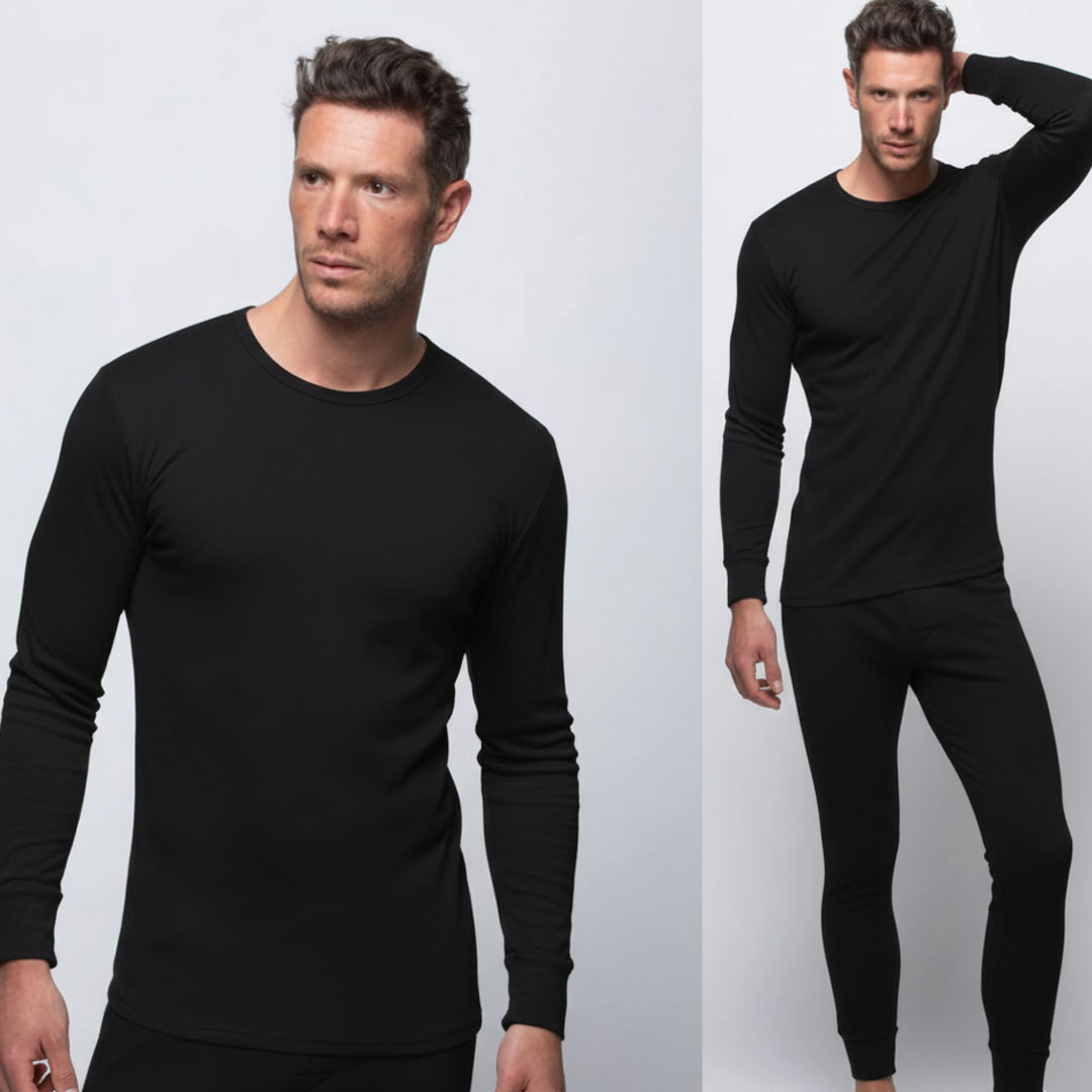 باك 2 أنسومبل ملابس داخلية للرجال - سروال و قميص طويل - 100% قطن