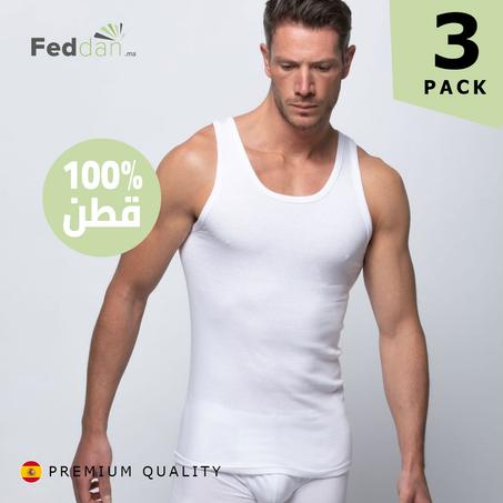 حزمة من 3 أقمصة داخلية ديباردور باللون الأبيض - 100% قطن