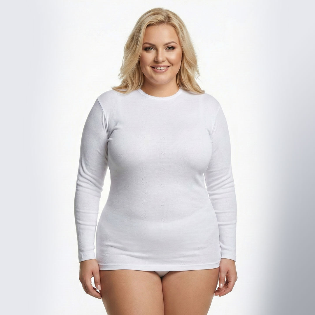 بودي قميص داخلي طويل للنساء - 100% قطن