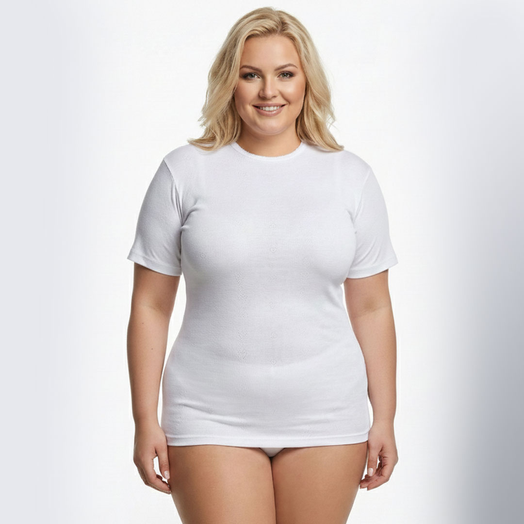 بودي قصير الأكمام للنساء - 100% قطن