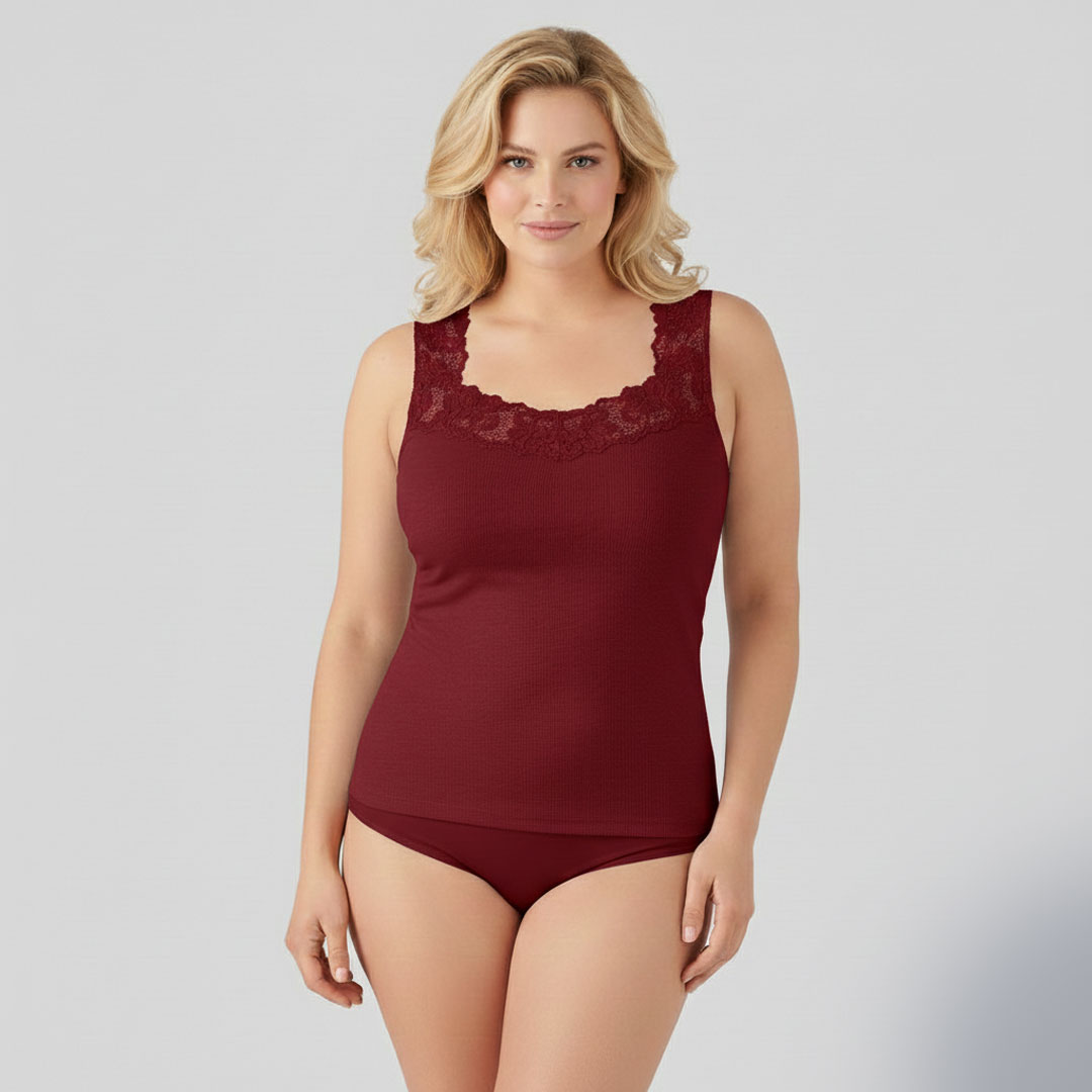 قميص داخلي بالدانتل - 100% قطن - كود 1020