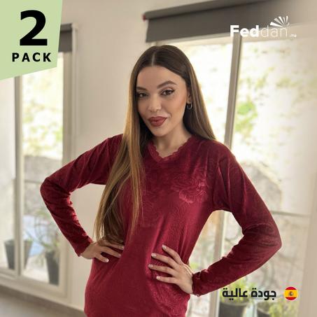 حزمة 2 بيجامات نسائية (قميص و سروال) مقاس موحد