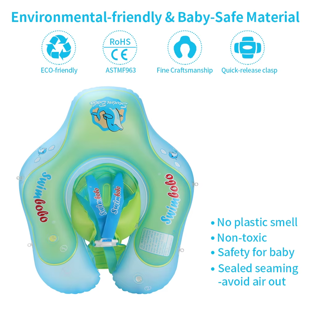 Swimbobo Factory OEM New Upgrade Inflatable Swimming Baby Float With Canopy Kids Swimming Waist Trainer Swim Ring Baby Float