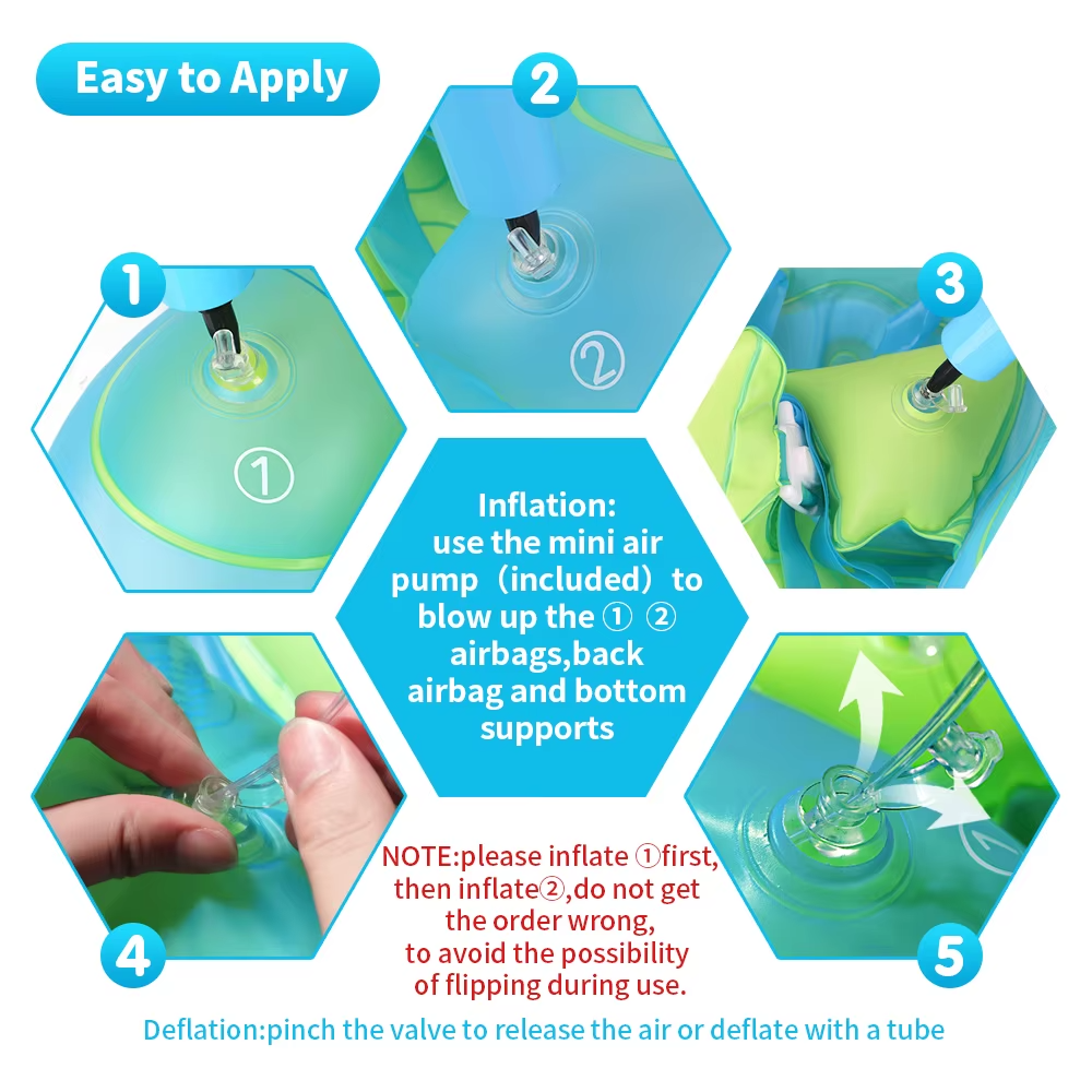 Swimbobo Factory OEM New Upgrade Inflatable Swimming Baby Float With Canopy Kids Swimming Waist Trainer Swim Ring Baby Float