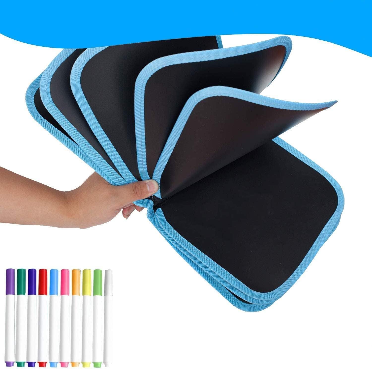 ألبوم رسم قابل لإعادة الاستخدام للأطفال + أقلام ملونة
