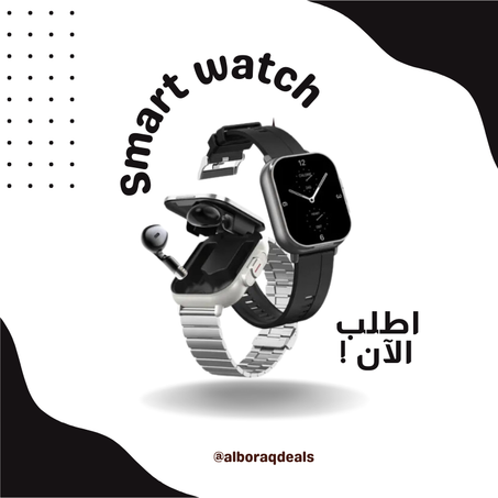 الساعة الذكية الرياضية 2 في 1 مع سماعات أذن لاسلكية
