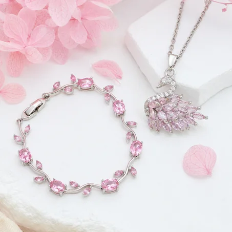Ensemble tulip bracelet & swan necklace